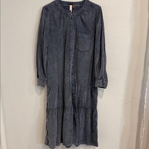 Denim Blue Long Sleeve Dress